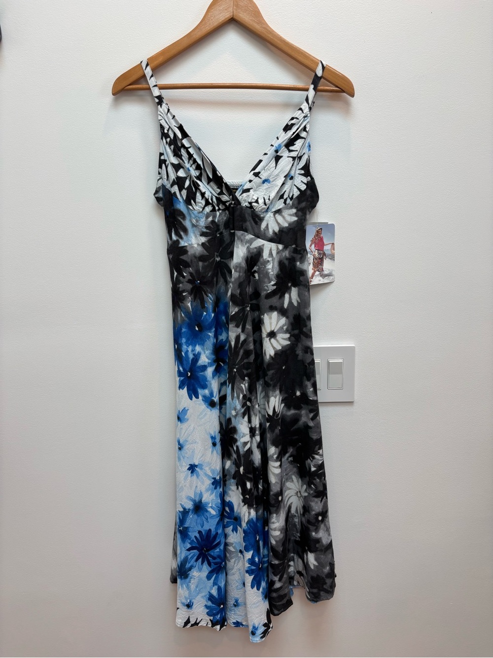 Jams World Daisy Daze Floral Blue Tie Dye Sleeveless Dress XS